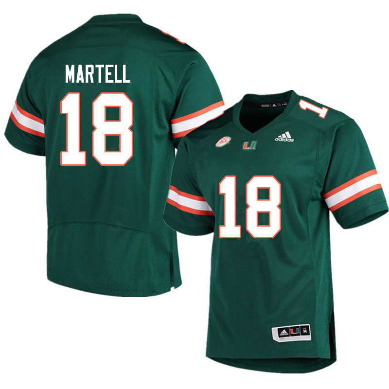 Adidas Miami Hurricanes #18 Tate Martell College Football Jerseys Sale-Green